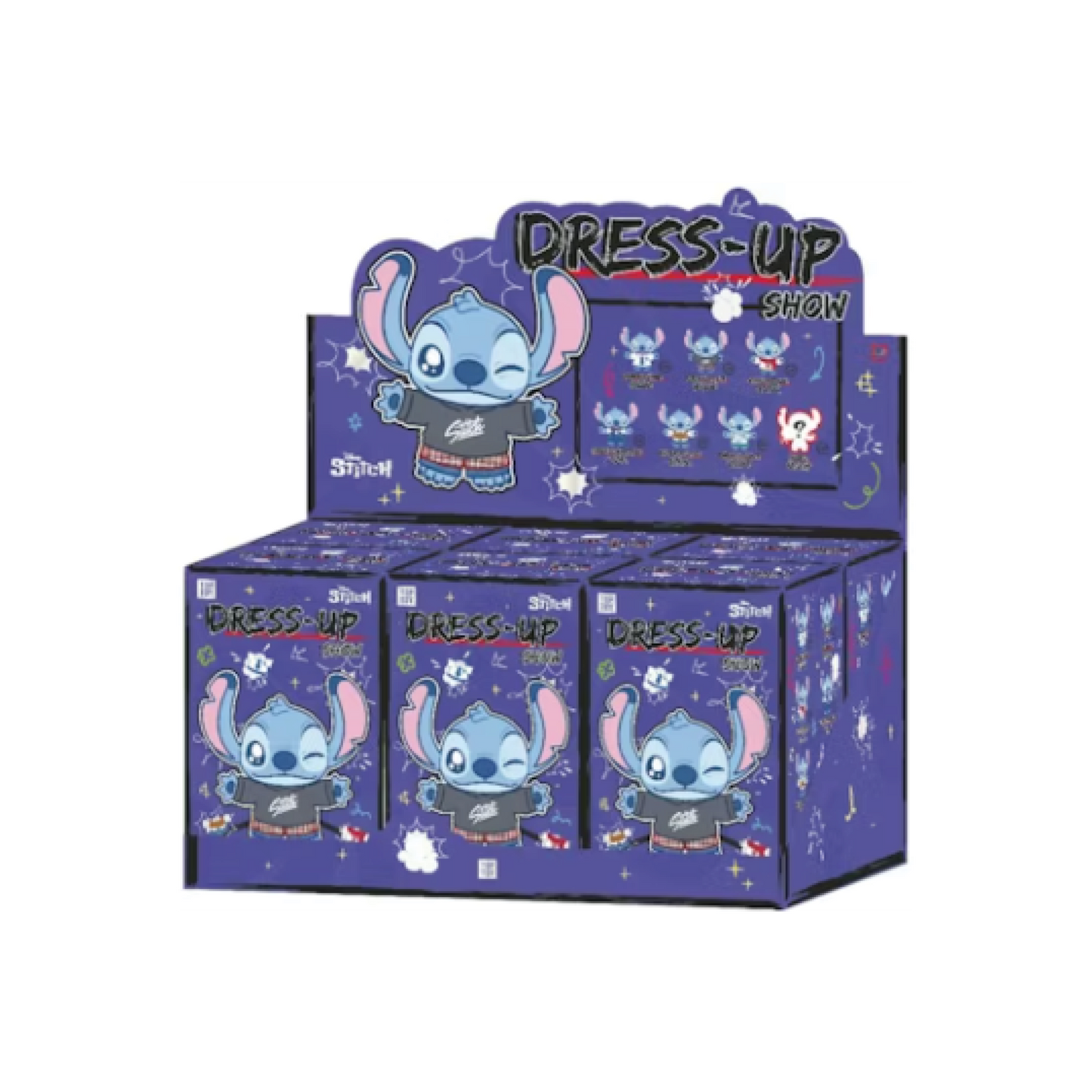 Miniso Top Toy Disney Stitch Dress Up Show Series Plush Sealed Case (6 Blind Box)