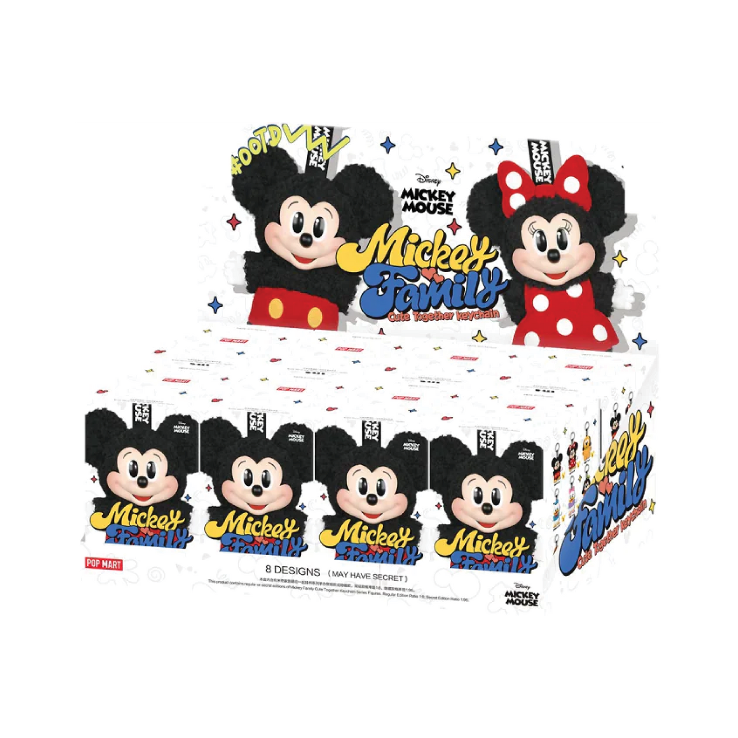 Pop Mart Disney Mickey Family Together Series Plush Keychain Sealed Case