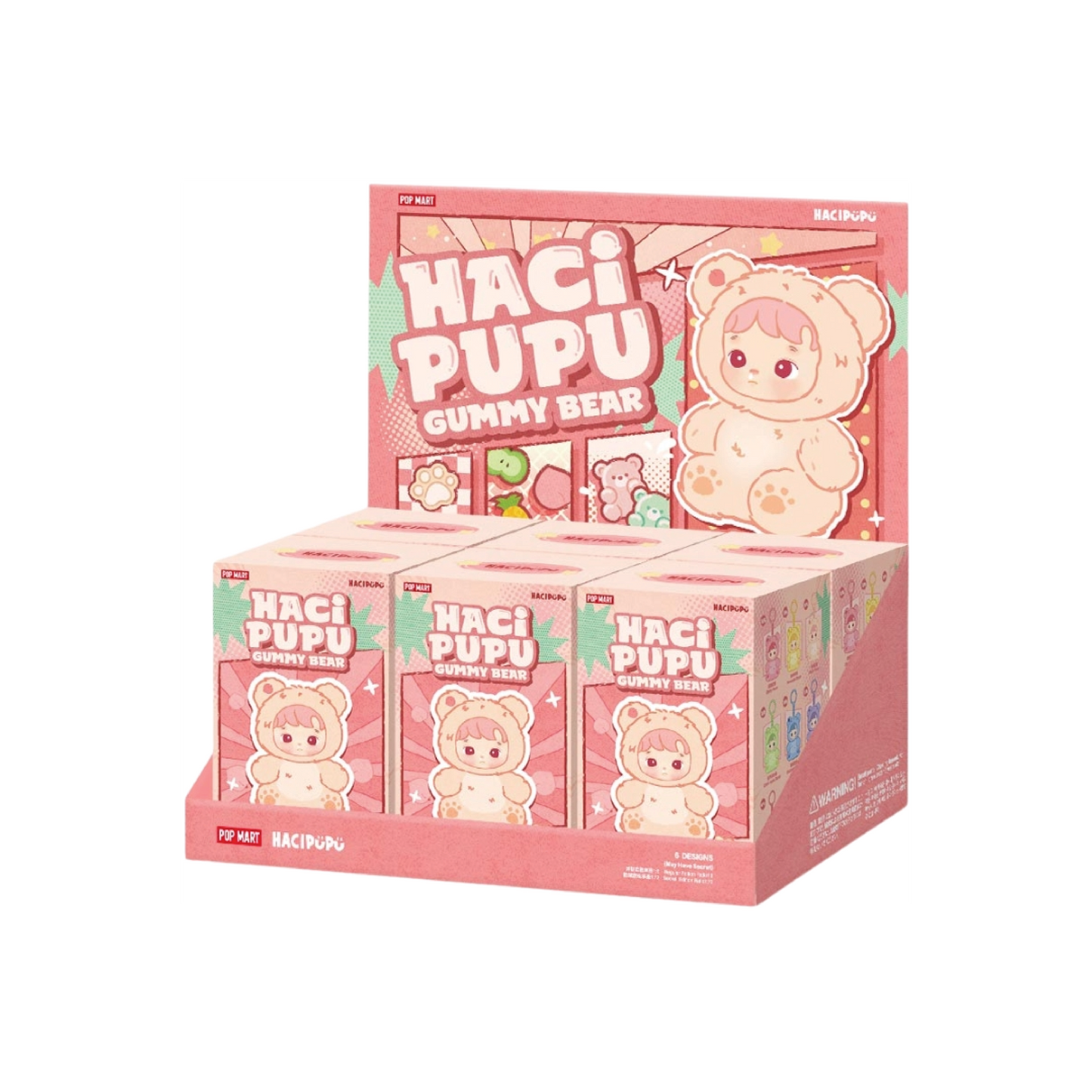 Pop Mart HACIPUPU Gummy Bear Series Vinyl Plush Pendant Sealed Case (6 Blind Box)