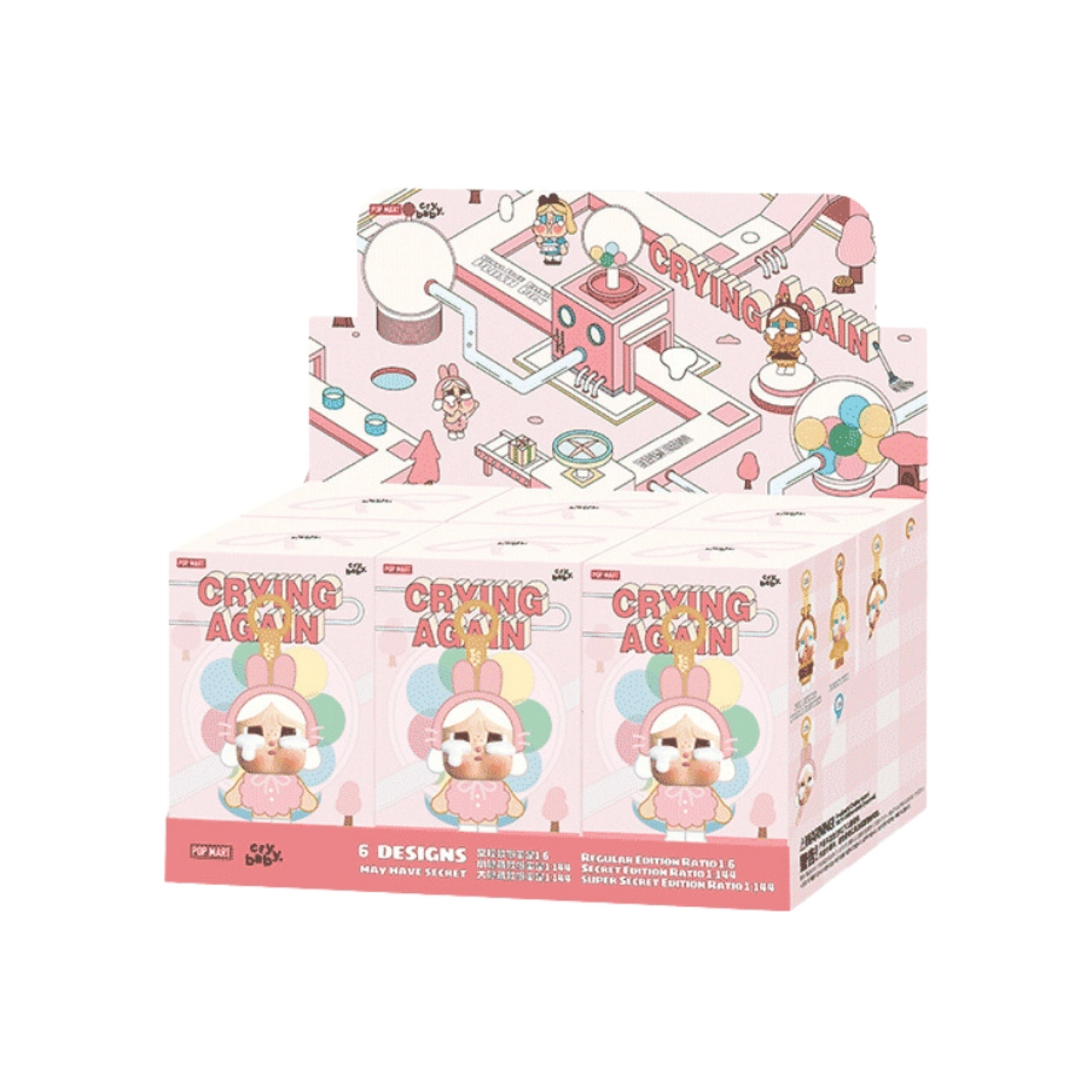 Pop Mart CryBaby Crying Again Series Vinyl Face Plush Sealed Case (6 Blind Box)