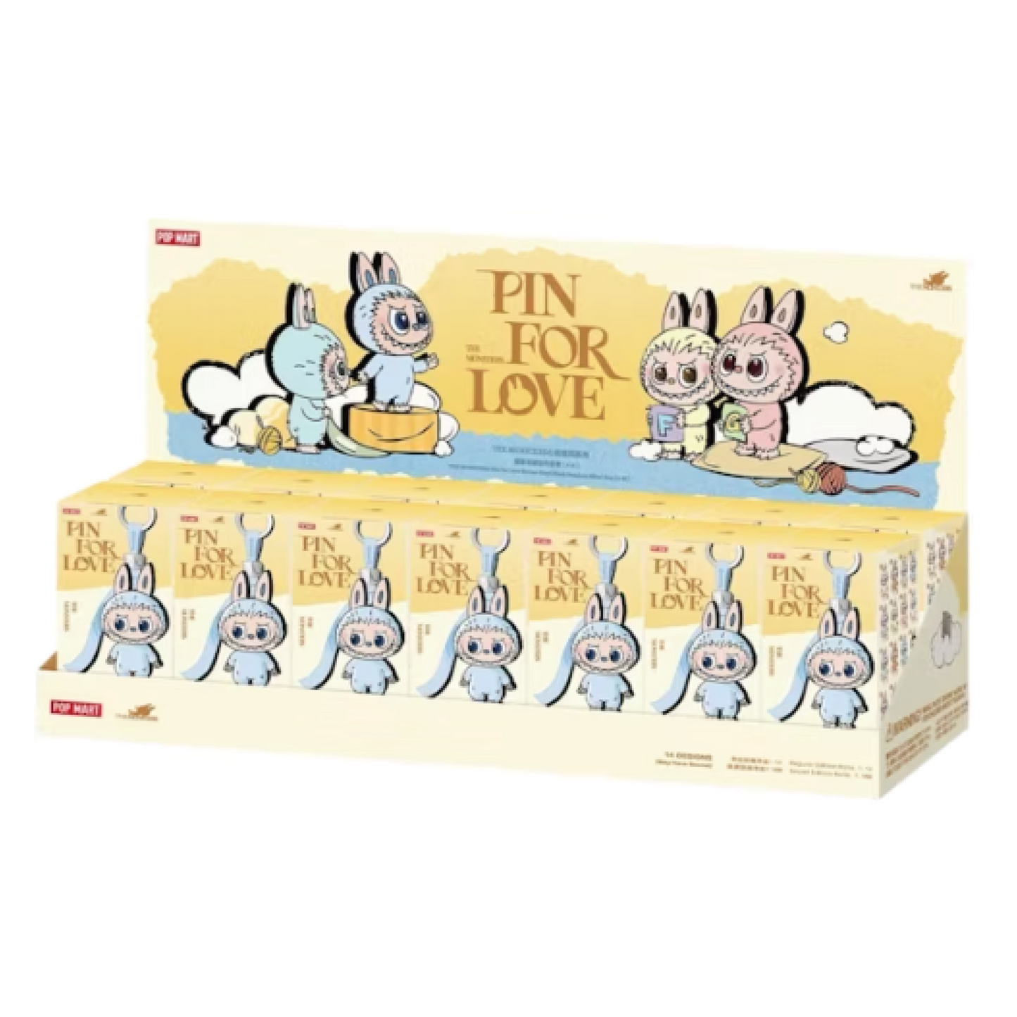 Pop Mart Labubu The Monsters Pin for Love Series Vinyl Plush Pendant (A-M) Sealed Case (14 Blind Box)
