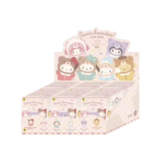 Miniso Top Toy Sanrio Latte Baby Vinyl Plush Keychains Sealed Case (6 Blind Box)